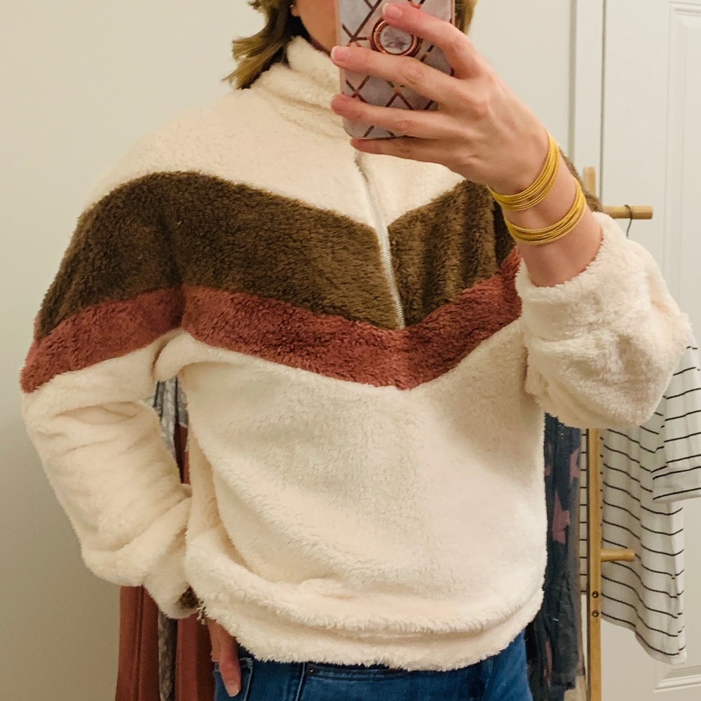 Chevron fur jacket